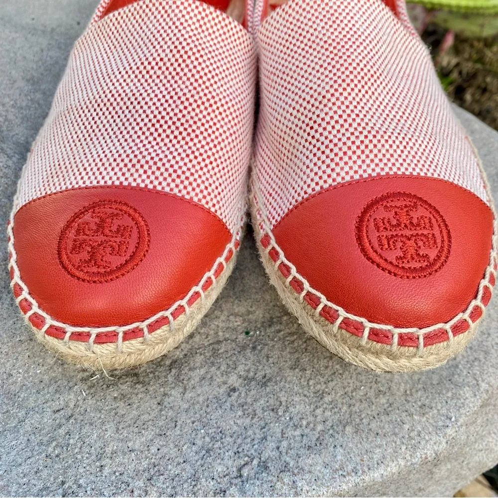 Tory Burch Red Espadrille Slip-Ons NWOB